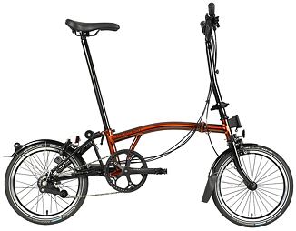 Skladací bicykel Brompton C Line Explore Black Edition, Flame Laquer